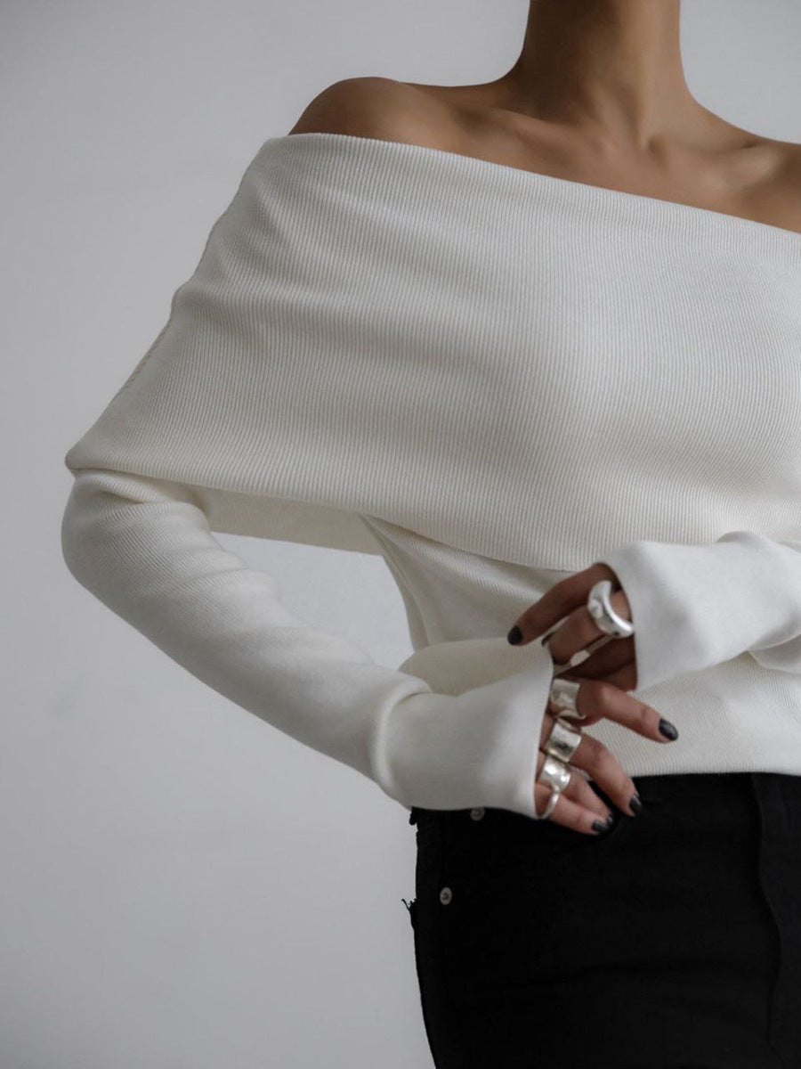 Chic Bardot Fitted Winter Sweater