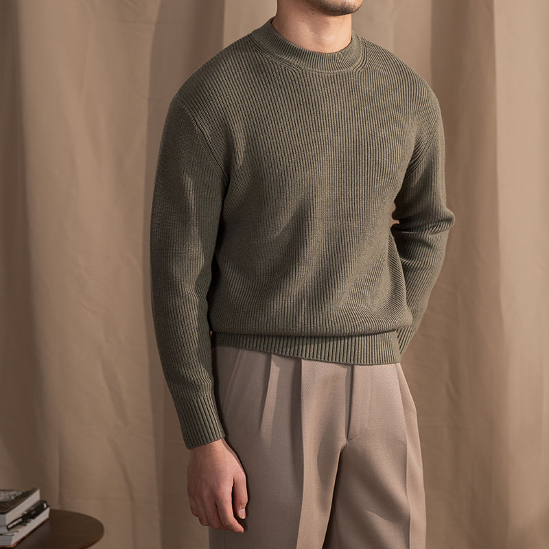 Maison Wool Blend Crewneck Sweater for Men