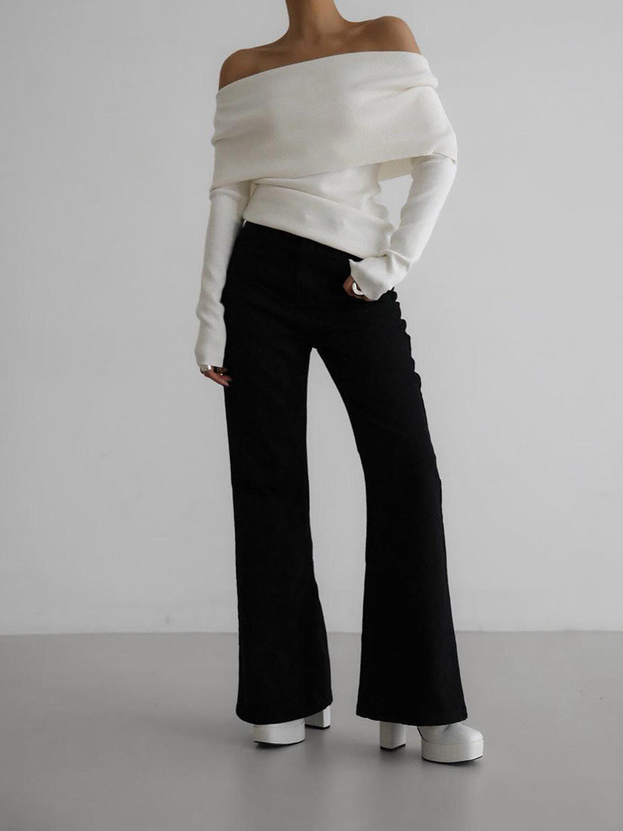 Chic Bardot Fitted Winter Sweater