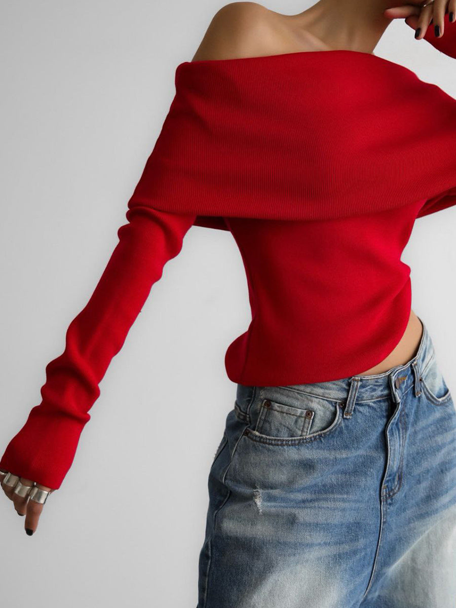 Chic Bardot Fitted Winter Sweater