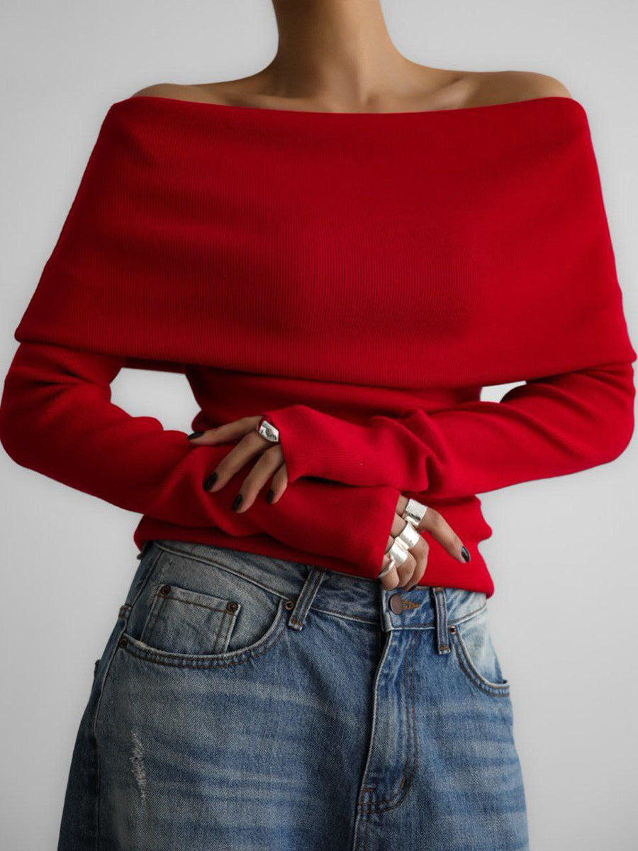 Chic Bardot Fitted Winter Sweater