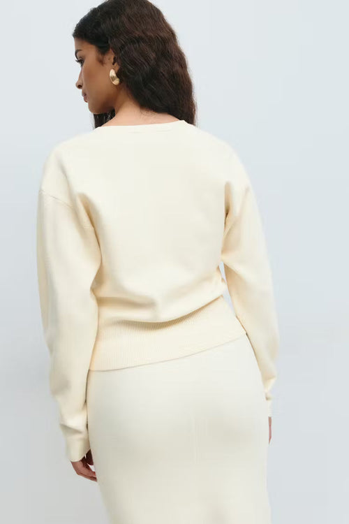 Asymmetric Button Cardigan | Soft Knit