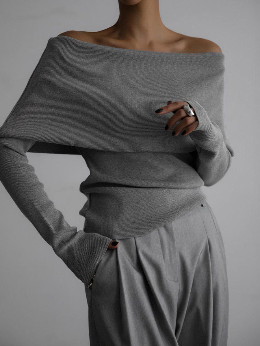 Chic Bardot Fitted Winter Sweater