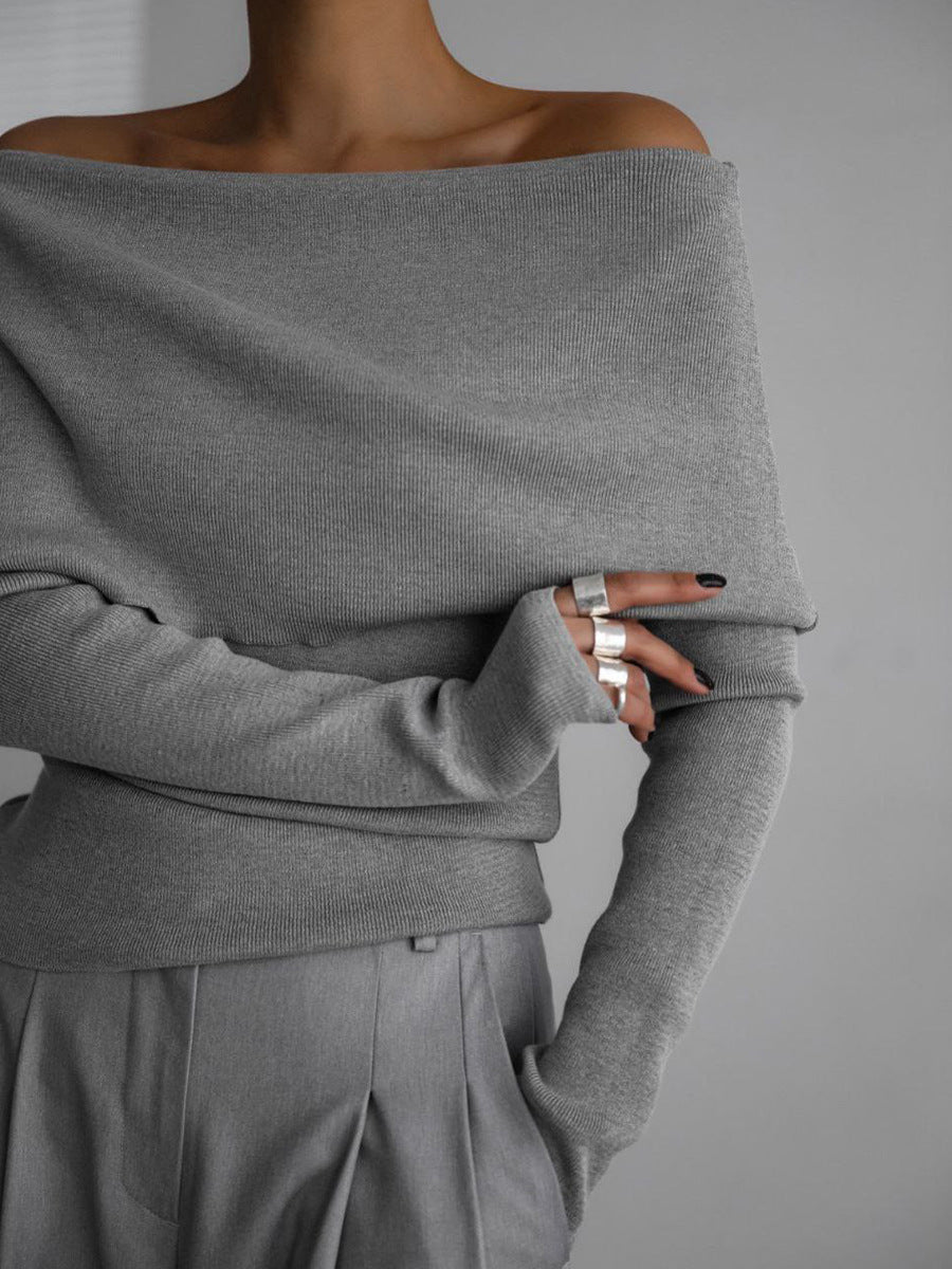 Chic Bardot Fitted Winter Sweater
