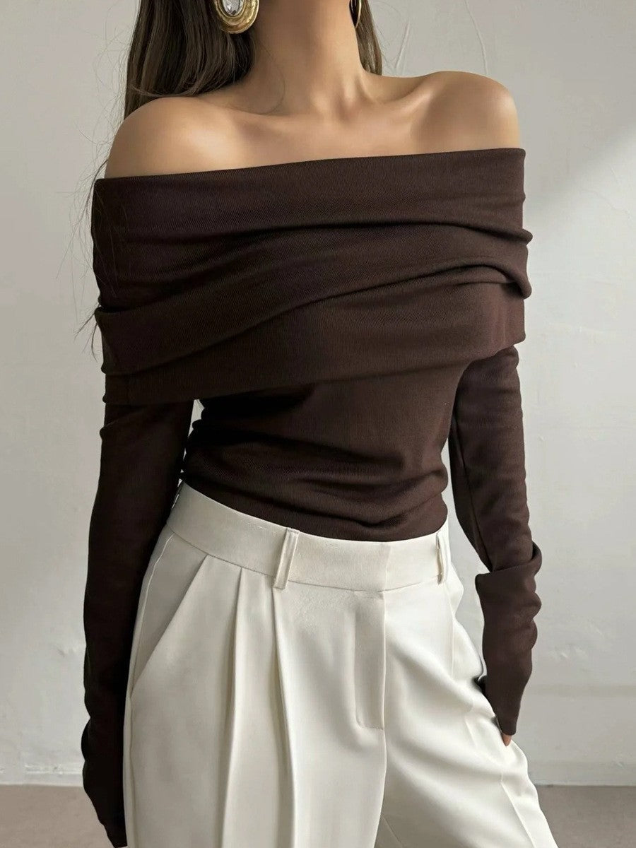 Chic Bardot Fitted Winter Sweater