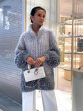 Gleam Luxe Relaxed Zip Cardigan