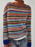 Loose Knit Colorful Pullover