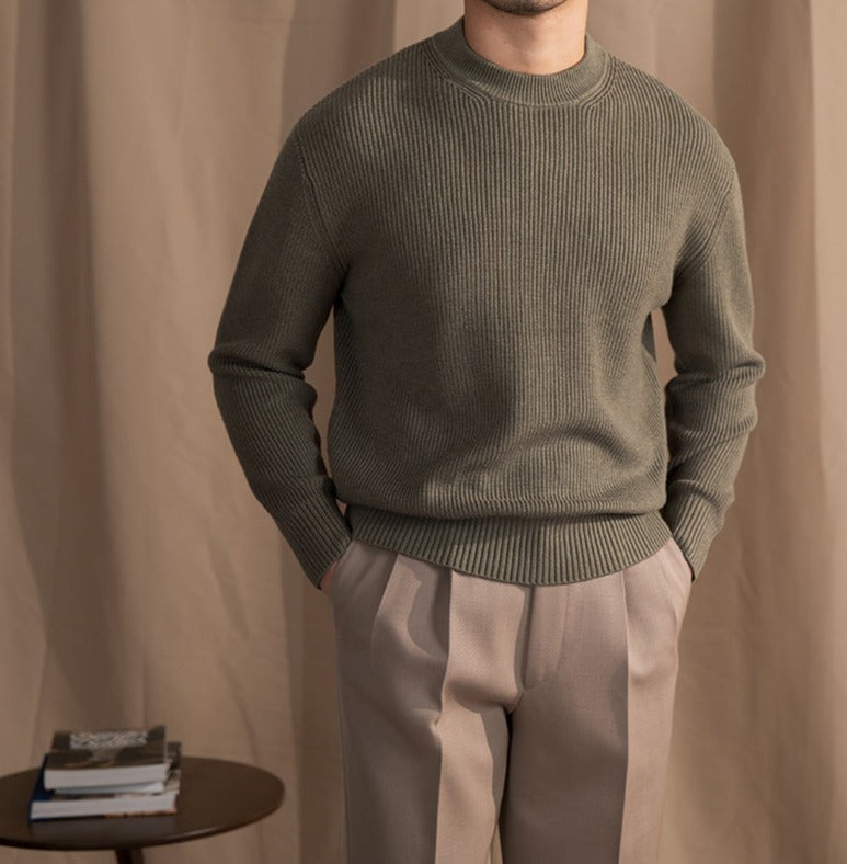 Maison Wool Blend Crewneck Sweater for Men