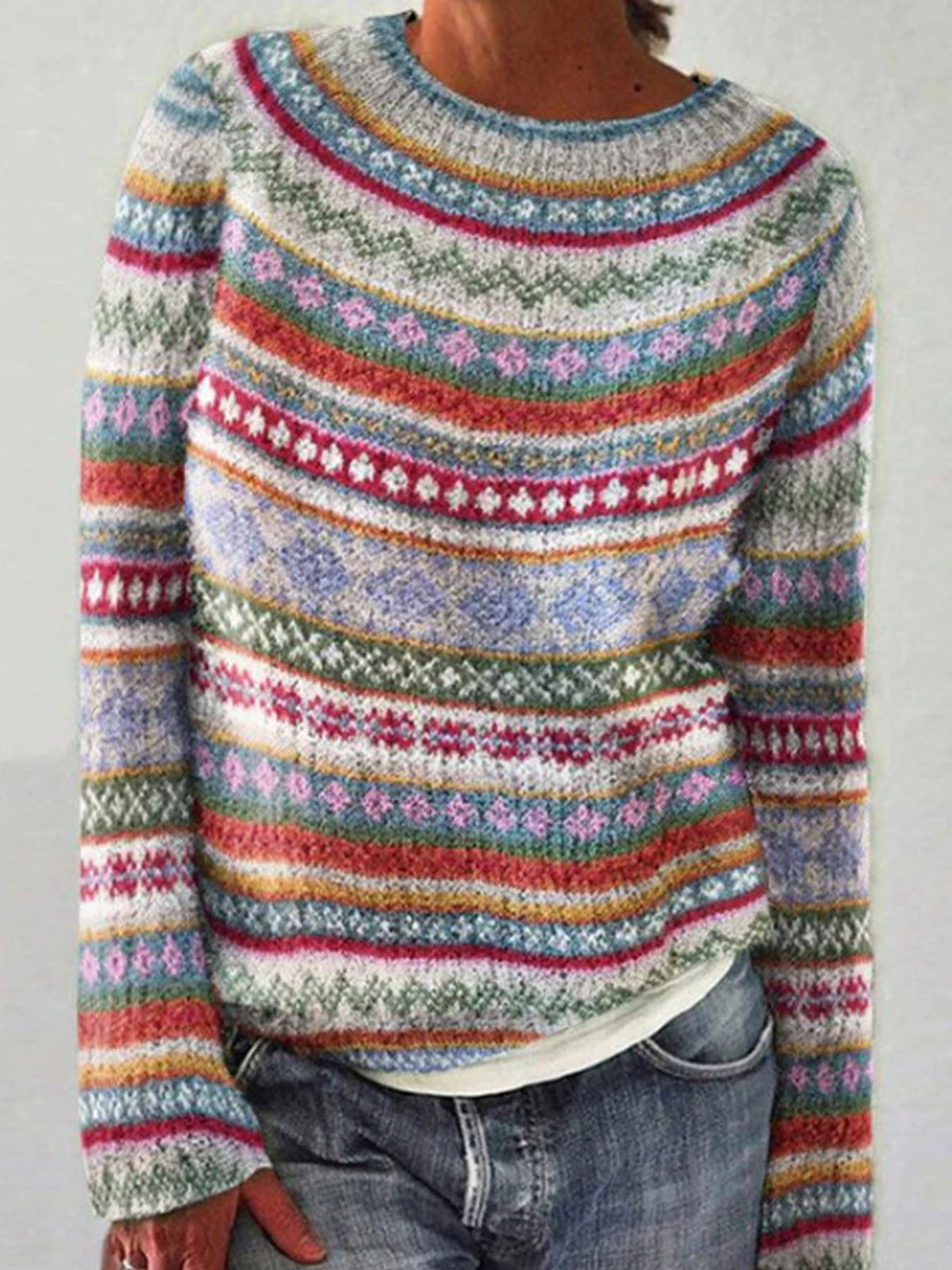 Loose Knit Blue Pullover