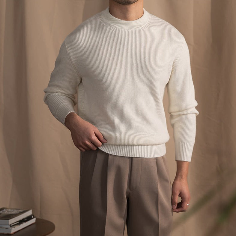 Maison Wool Blend Crewneck Sweater for Men