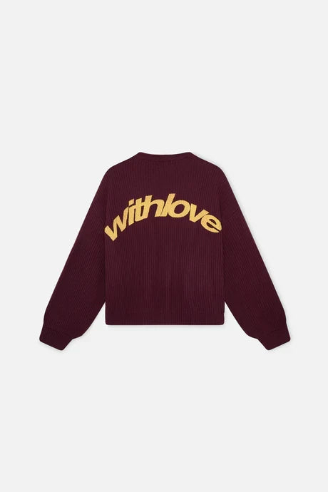 With Love Sweater - BURGUNDY