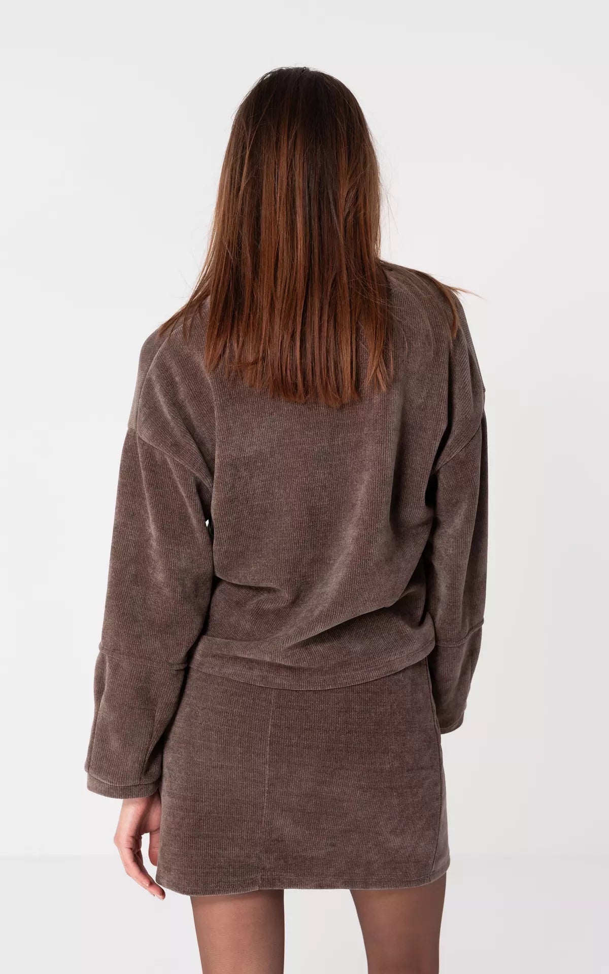Nocturne Knit Mini Dress Set | V-Neck Sweater & Skirt | Soft Blended Yarn