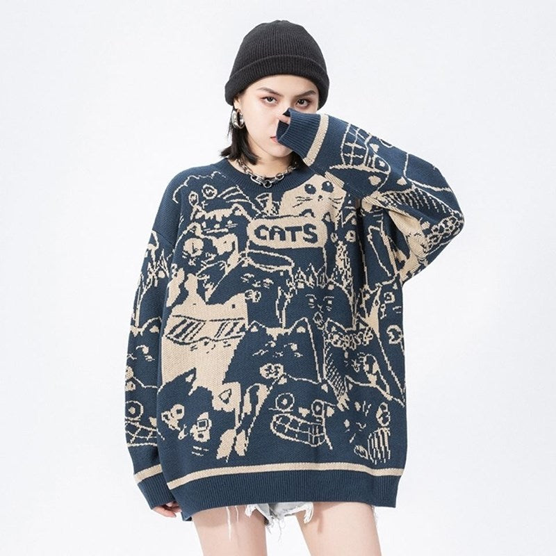 Cats Expressions Sweater