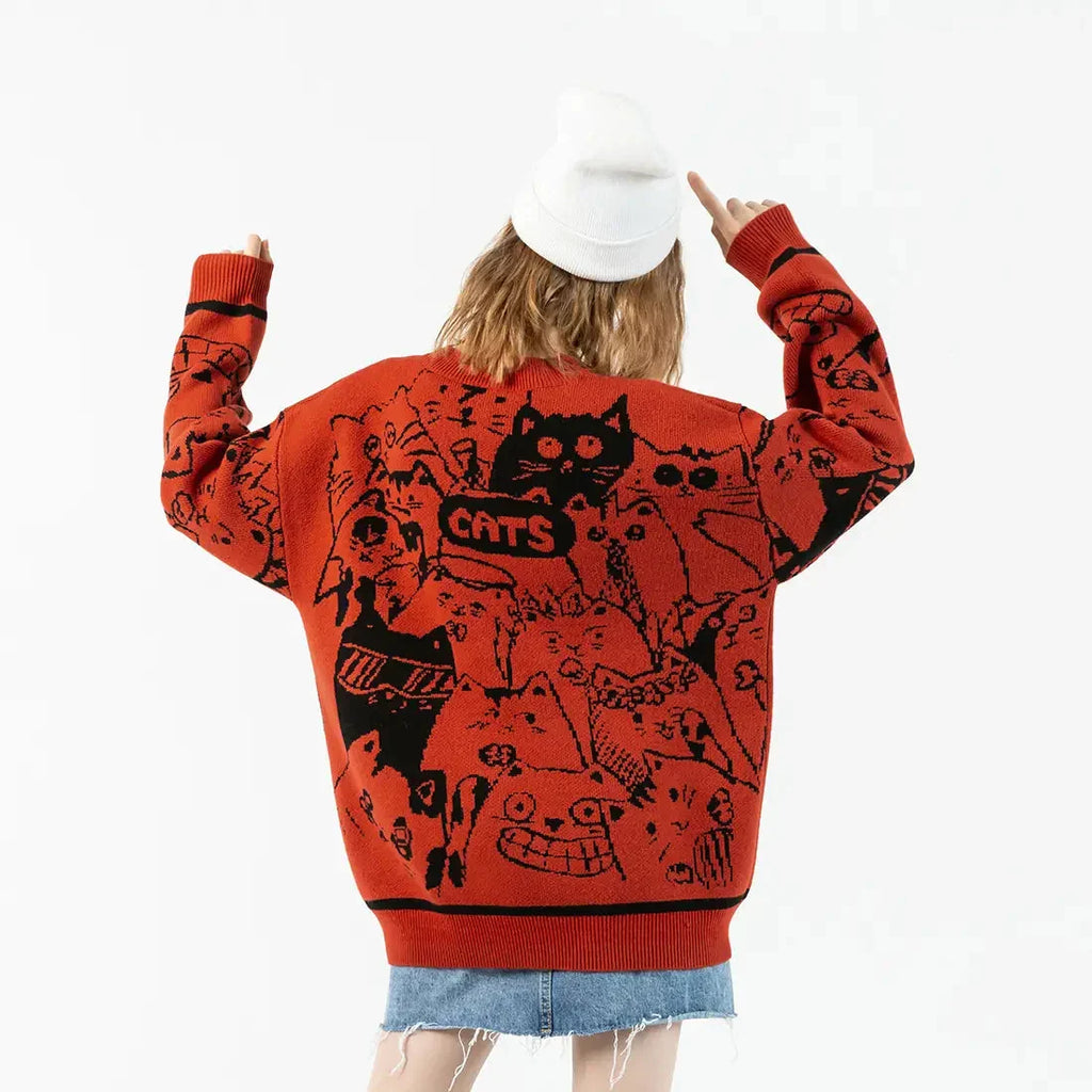 Cats Expressions Sweater
