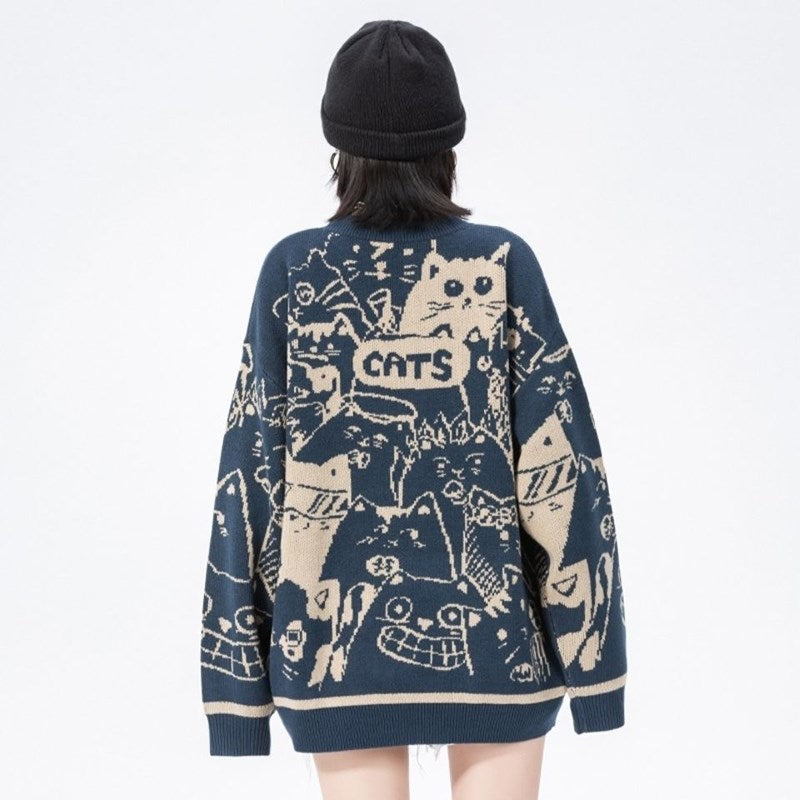 Cats Expressions Sweater
