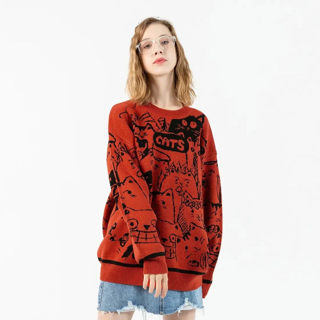 Cats Expressions Sweater