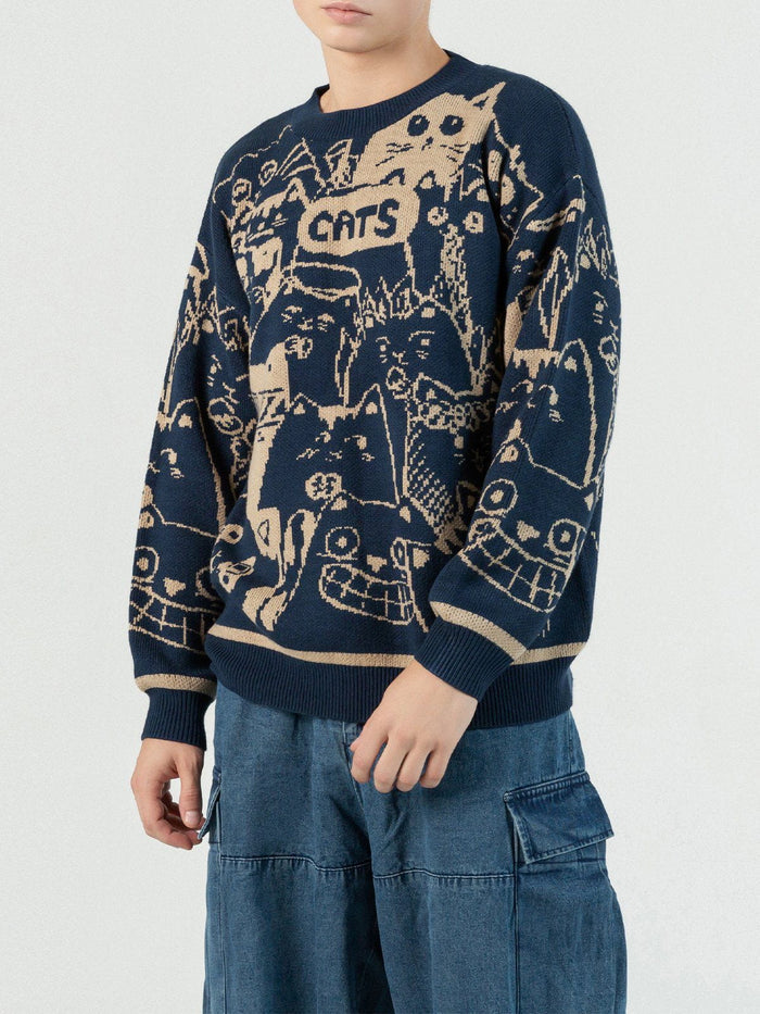 Cats Expressions Sweater
