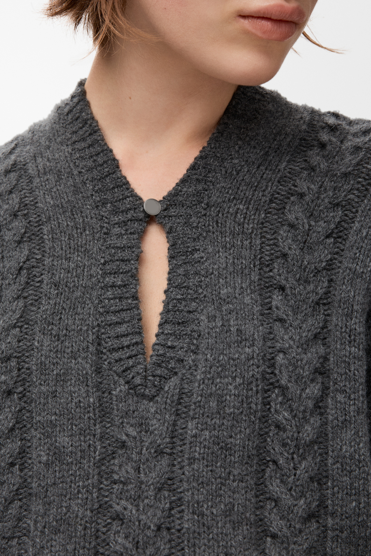 Khala Cable-knit Sweater - Grey