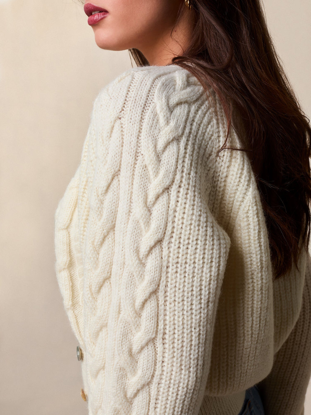 Maison Cable Knit Cardigan | Buttoned Front