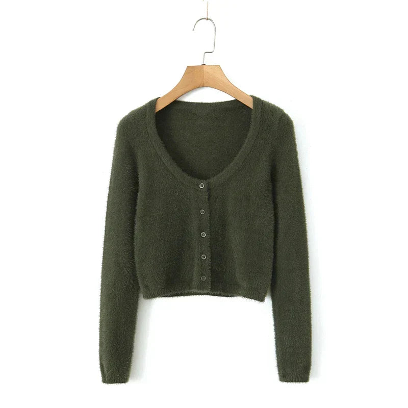 Knitted Cardigan With Camisole Dress Two-piece Set