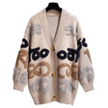 Ugly Curved Text Cardigan