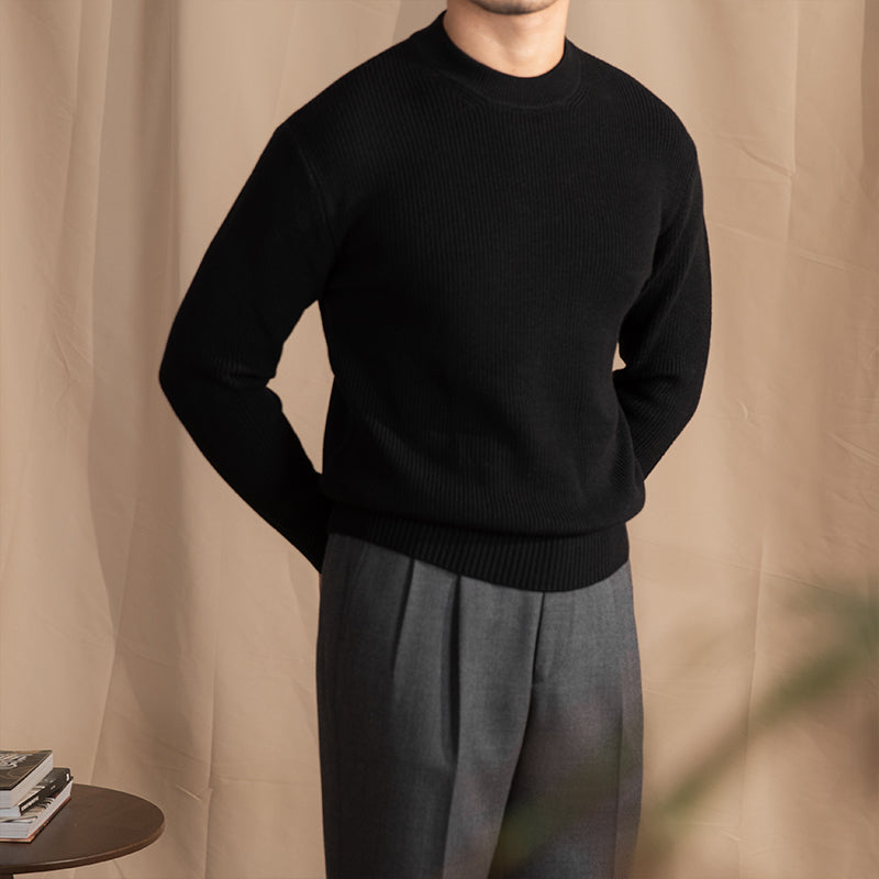 Maison Wool Blend Crewneck Sweater for Men
