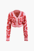 Colorblock V-neck Knit Button Up Cardigan