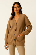 Women's Oversized Knit Cardigan | V-Neck | Soft Cotton Blend