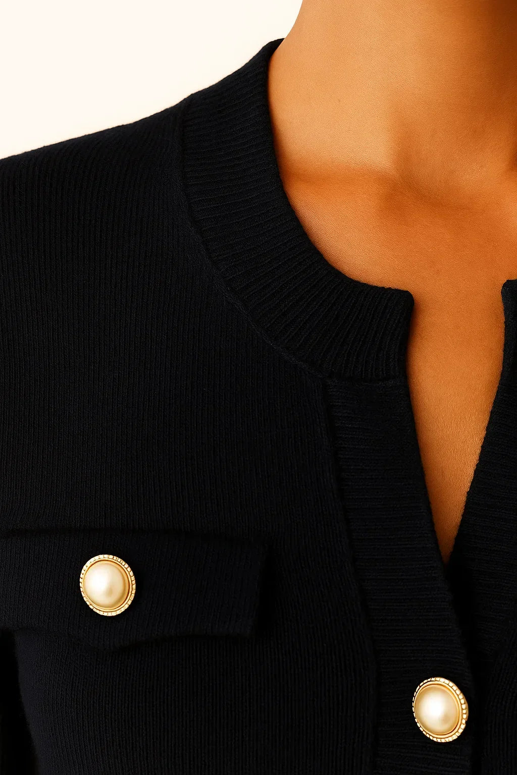 Women's Wool-Cotton Cardigan | Pearl Button Knit | Regular Fit