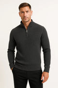Men's Waffle Quarter-Zip Sweater | Textured Knit | Modern Smart-Casual