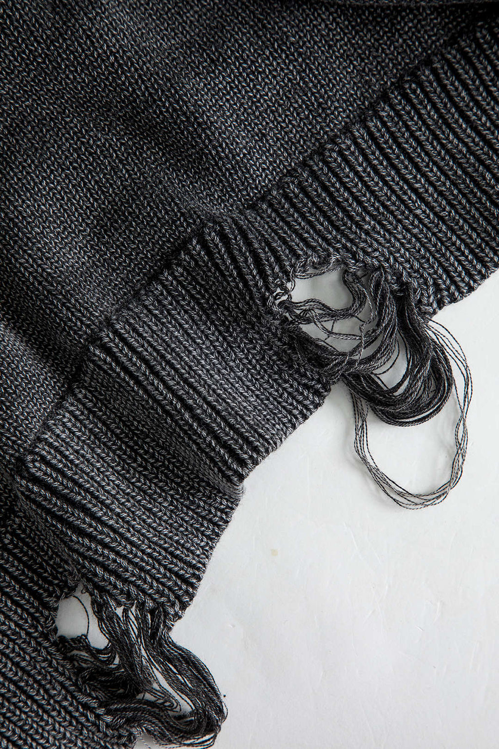 Solid Knit Button Frayed Cardigan
