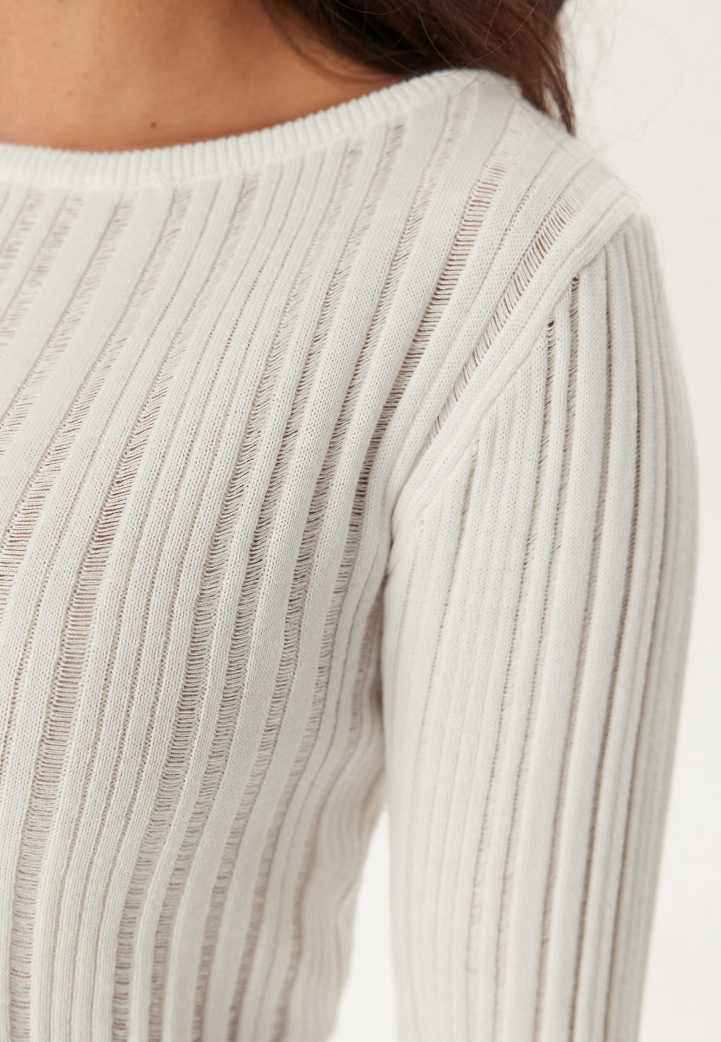 Ribbed Knit Sweater | Boat Neck | Flared Sleeves