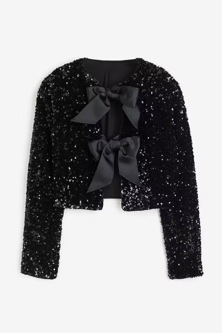 Cara Bow-tie Sequins Jacket