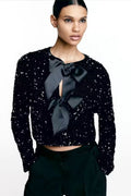 Cara Bow-tie Sequins Jacket