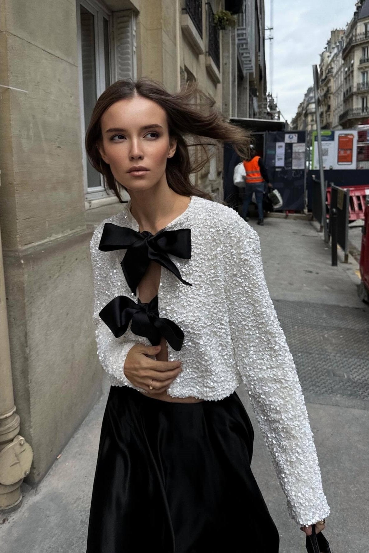 Cara Bow-tie Sequins Jacket