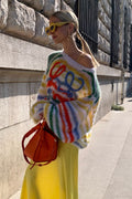 Loose colorful striped sweater