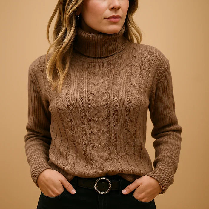 Cable Knit Turtleneck Jumper | Fitted Silhouette | Winter Essential